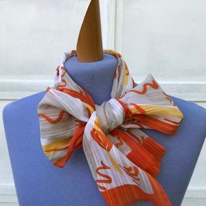 Giordani Orange Abstract Art Print Oblong Scarf 10x54 Vintage Made in Italy